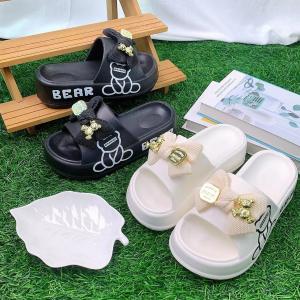 Yesteem 2025 New Thick-soled EVA slippers for women with Bow-knot Bear Spring Summer Fashion Slippers