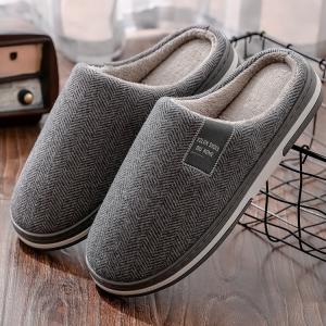 Yesteem Cotton Slippers for Men Winter Non Slip Sole Warm Indoor House Plush Slippers Unisex Indoor Floor Cotton Shoes