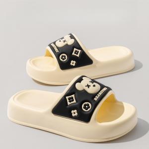 Yesteem INS Trend Slippers for Women Summer Outdoor Girly Bear Platform Shoes Thick-sole Indoor Home Non-slip Sandals with LOGO Printed
