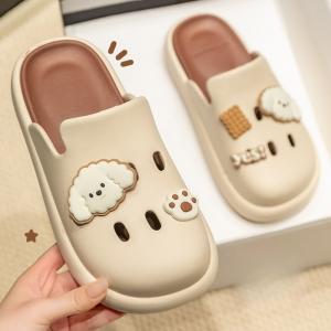 Yesteem New Summer Outdoor Cute Puppy Clogs for Womens Cloud-feeling Thick-soled Closed-toe Beach Non-slip Sandals