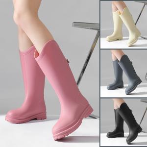 Yesteem New Thick-soled Fashionable High Rain Boots for Women Non-slip Waterproof Wear-resistant Water Shoes for Work