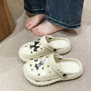 Yesteem Spring Summer New Style Clogs for Women Outdoor Height-increased Non-slip Beach Shoes Slippers