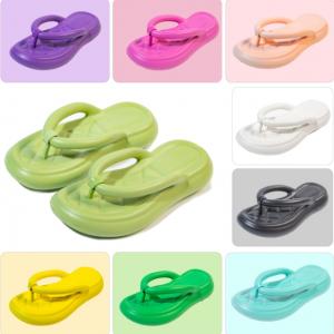 Yesteem Thick-soled Slippers for Women Indoor Waterproof Slippers for Outdoor Soft Feeling Flip-flops with Customized Color