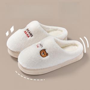 Yesteem Winter Cotton Slippers for Outdoor Non-slip Thick Soles Fashionable Furry Shoes for Men Women Couple Warm Indoor Cotton Shoes